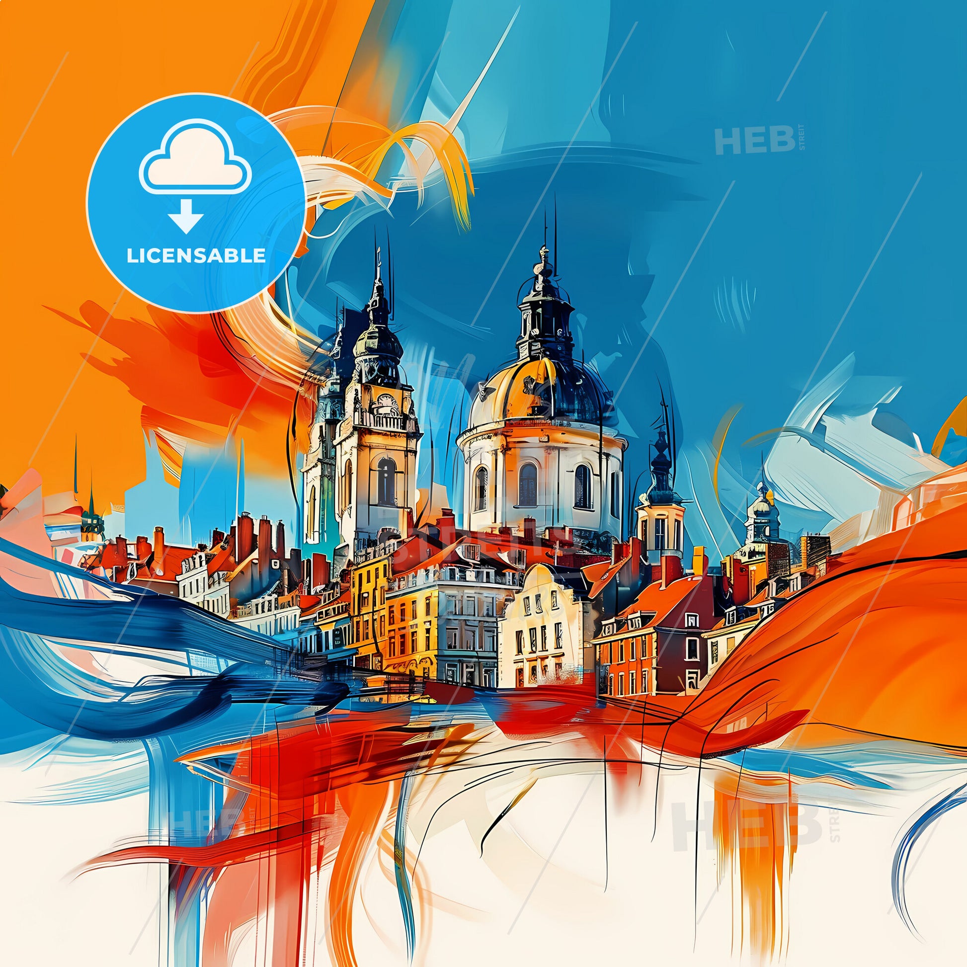 Vibrant Leuven , Belgium - A Painting Of A City