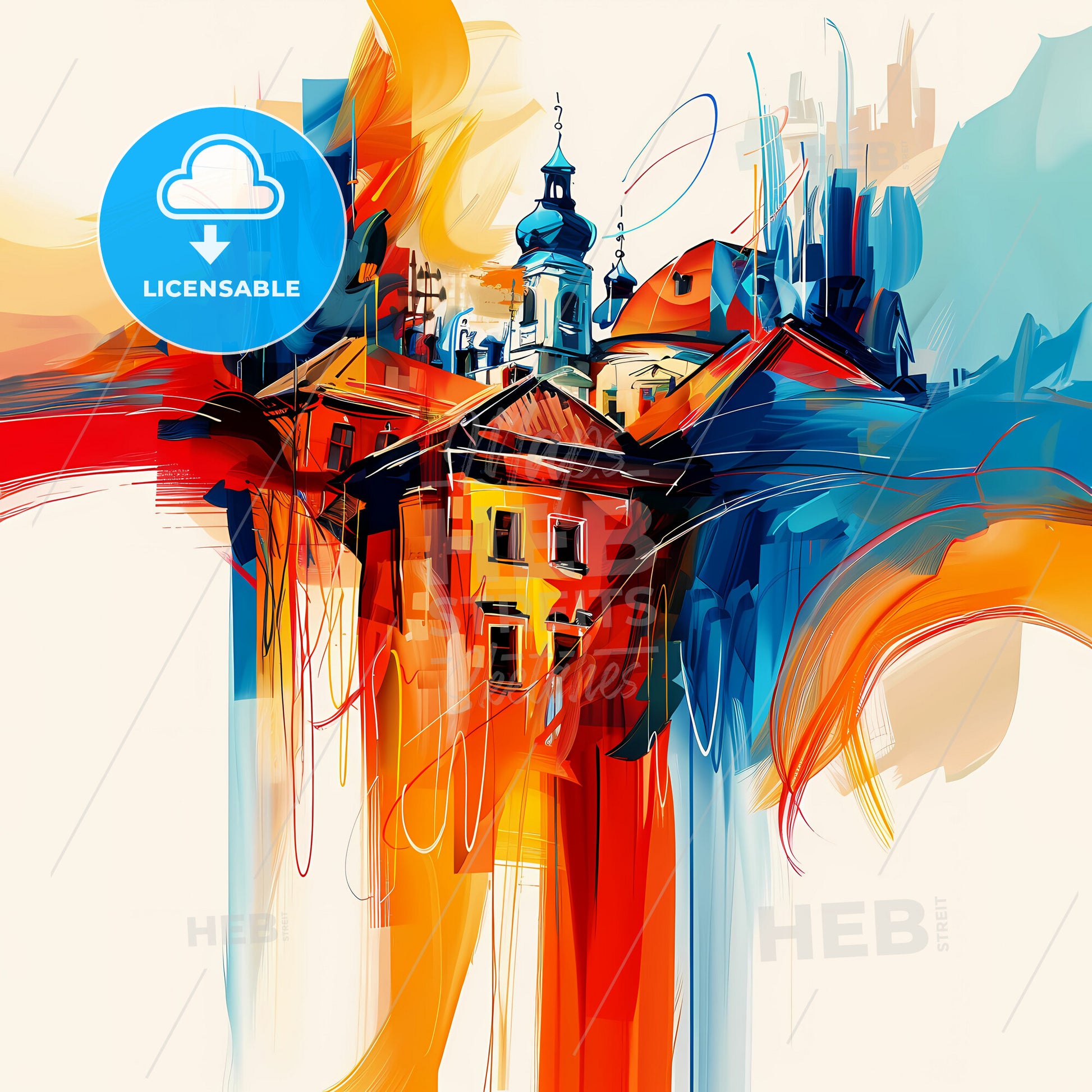 Vibrant Leverkusen, Germany - A Painting Of A Building