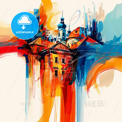 Vibrant Leverkusen, Germany - A Painting Of A Building