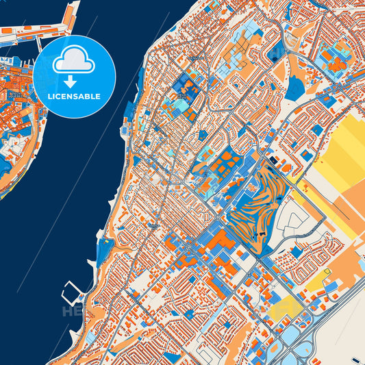 Colorful Lévis Street Map with Labels and Buildings