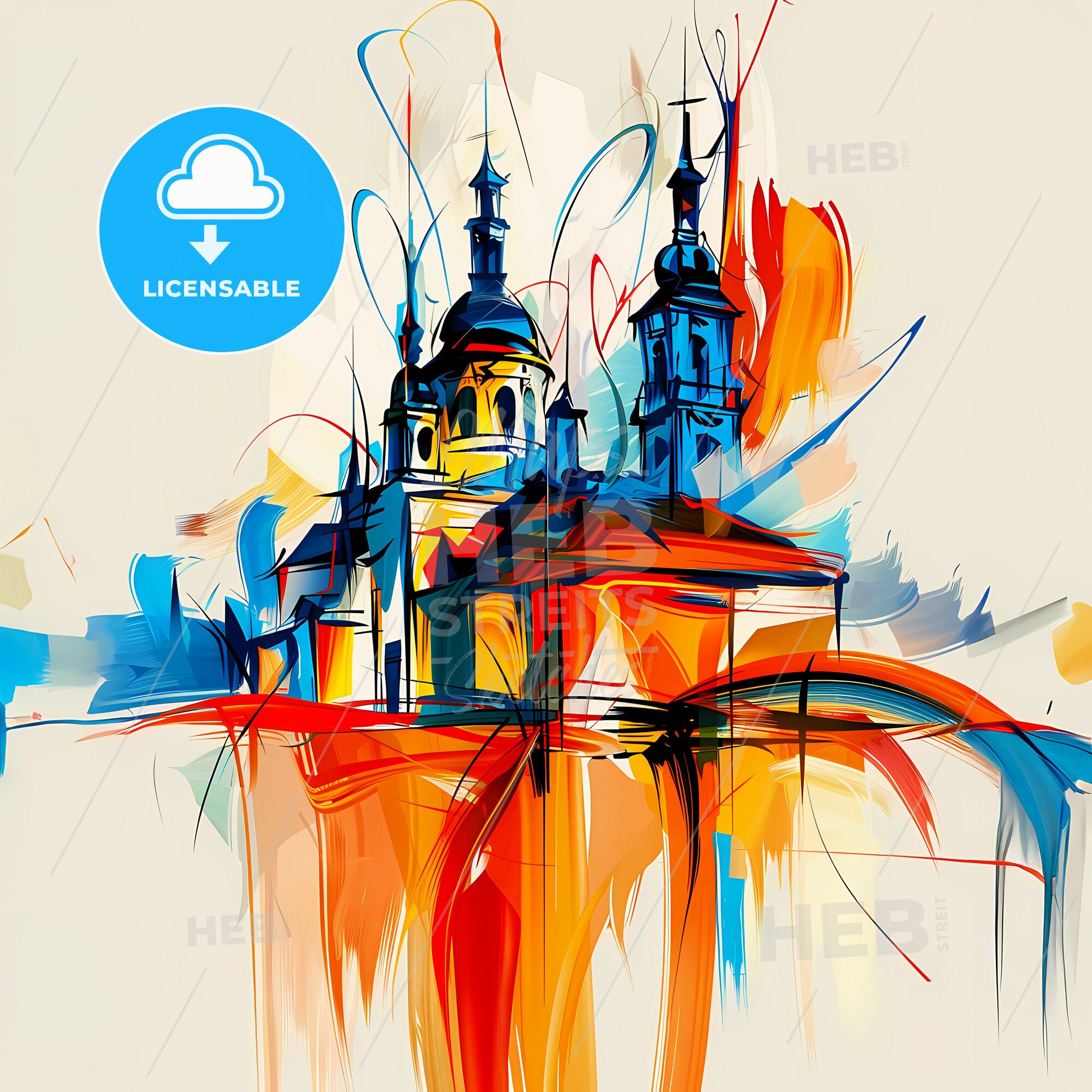 Vibrant Lewisville, Texas - A Painting Of A Building With Towers