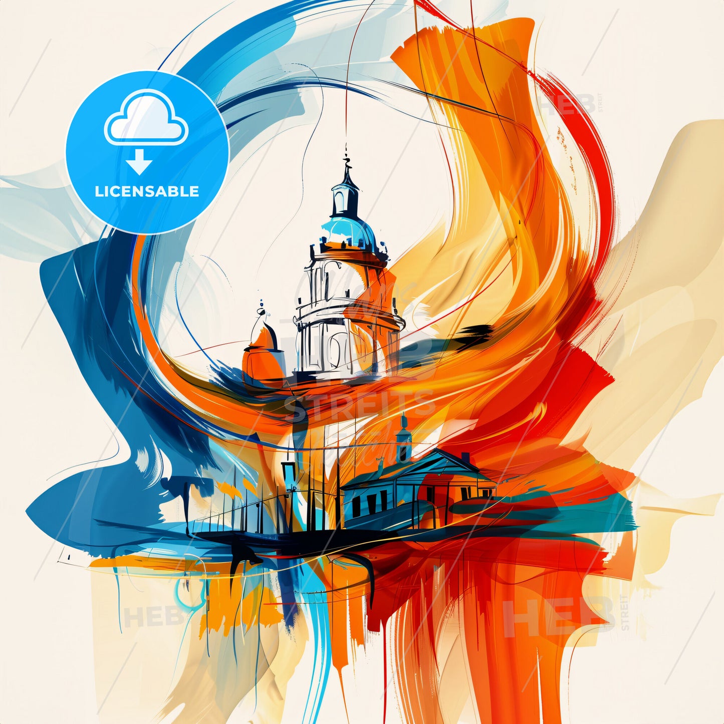 Vibrant Lexington, Kentucky - A Painting Of A Building