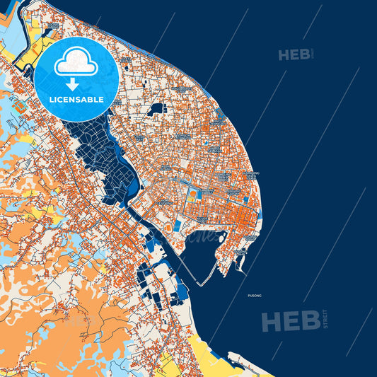 Colorful Lhokseumawe Street Map with Labels and Buildings