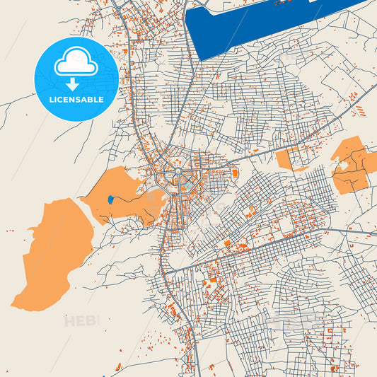 Colorful Lichinga Street Map with Labels and Buildings