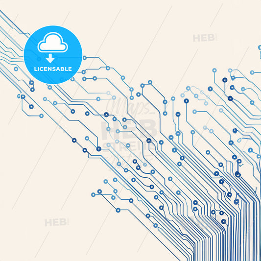 light circuit illustration as a background for a book cover about AI - A circuit board with blue dots