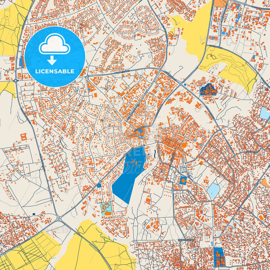 Colorful Lilongwe Street Map with Labels and Buildings