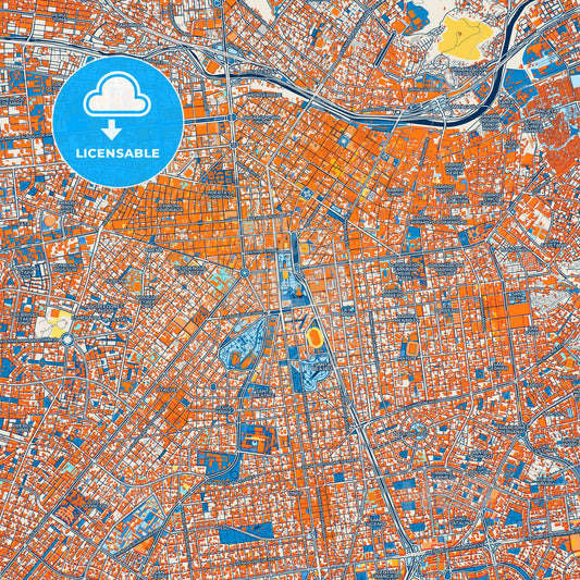 Colorful Lima Street Map with Labels and Buildings