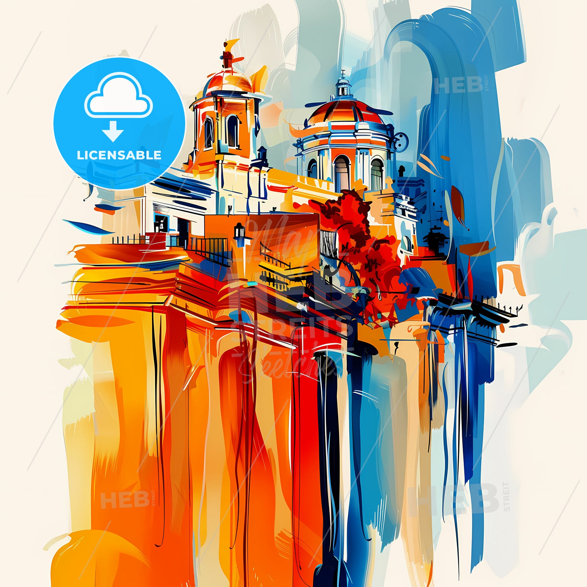 Vibrant Lima, Peru - A Painting Of A Building