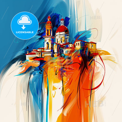 Vibrant Limassol  , Cyprus - A Painting Of A Building