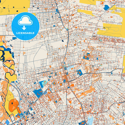 Colorful Limpio Street Map with Labels and Buildings
