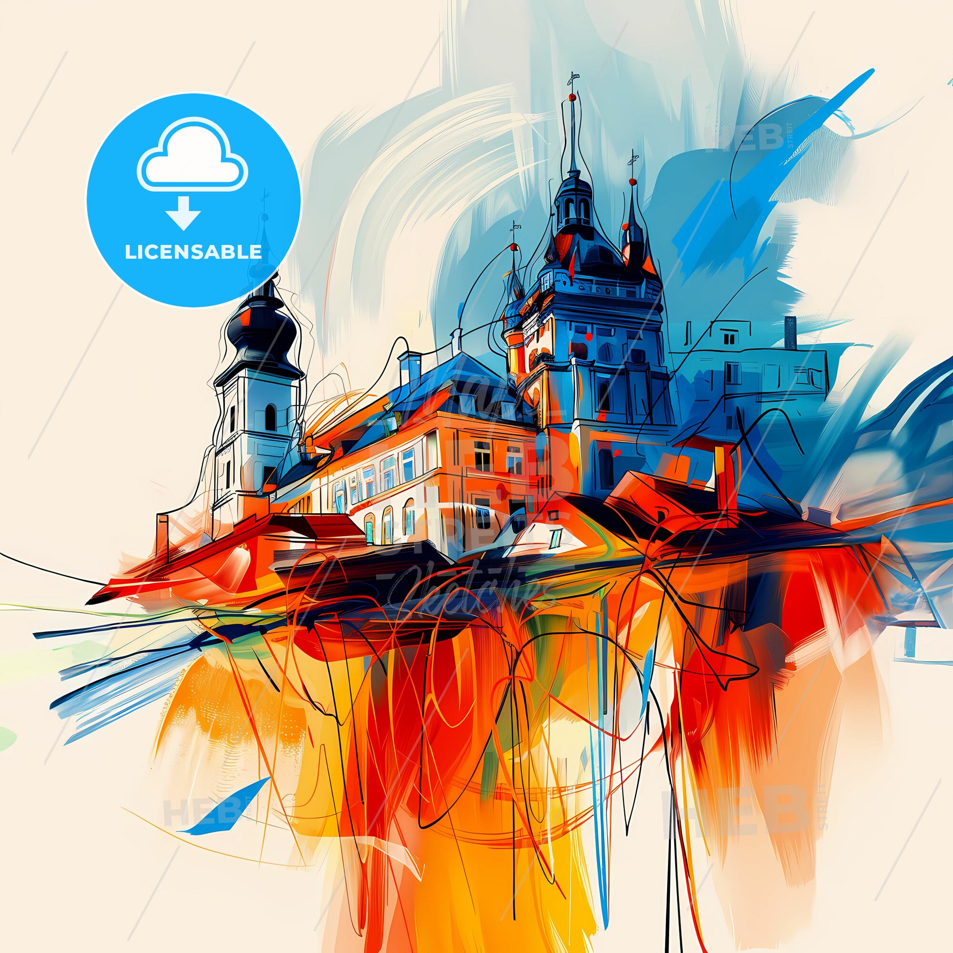 Vibrant Lincoln, Nebraska - A Painting Of A Building