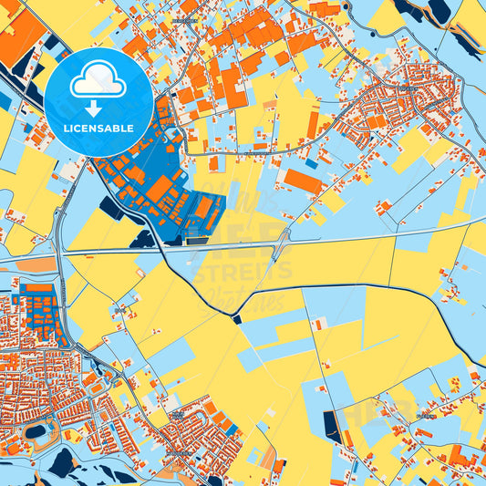 Colorful Lingewaard Street Map with Labels and Buildings