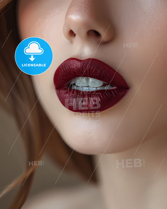 Vibrant Artwork: Lips with Permanent Makeup in Beauty Studio Showcase Stunning Beauty in Unique Composition and Lighting