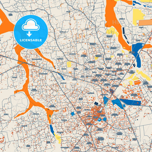Colorful Lira Street Map with Labels and Buildings