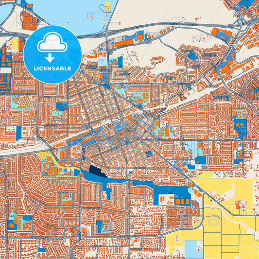 Colorful Livermore Street Map with Labels and Buildings