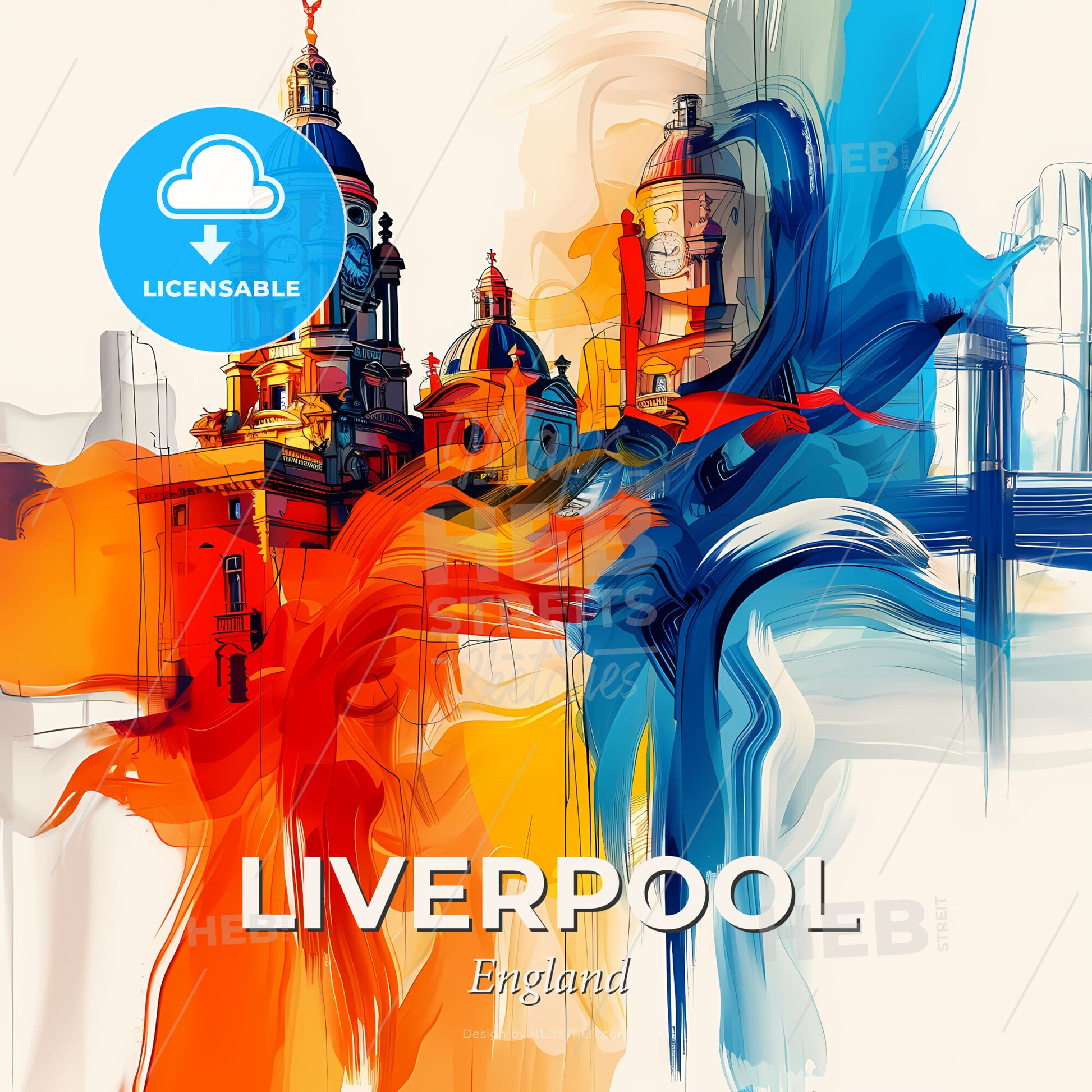Vibrant Liverpool, England - A Colorful Painting Of A Building - Square format print template