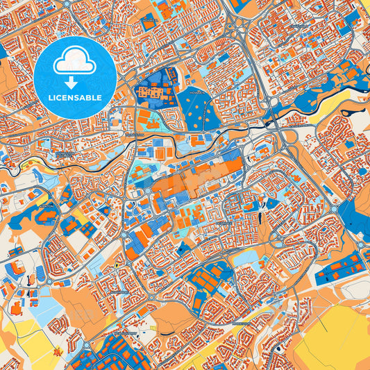 Colorful Livingston Street Map with Labels and Buildings