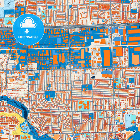 Colorful Livonia Street Map with Labels and Buildings