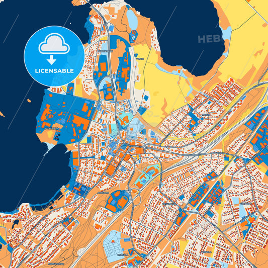 Colorful Lohja Street Map with Labels and Buildings