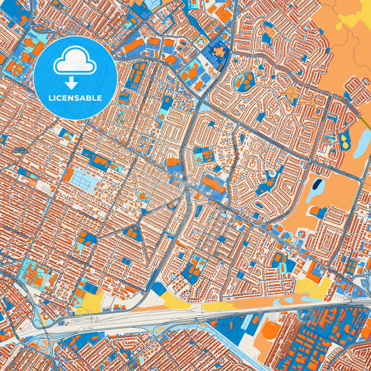 Colorful Longueuil Street Map with Labels and Buildings