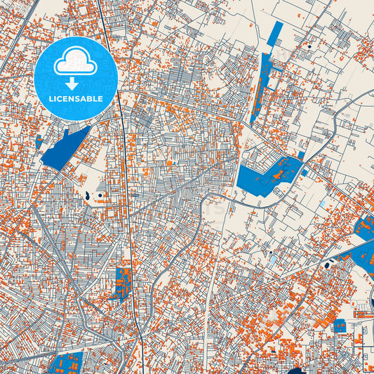 Colorful Loni Street Map with Labels and Buildings