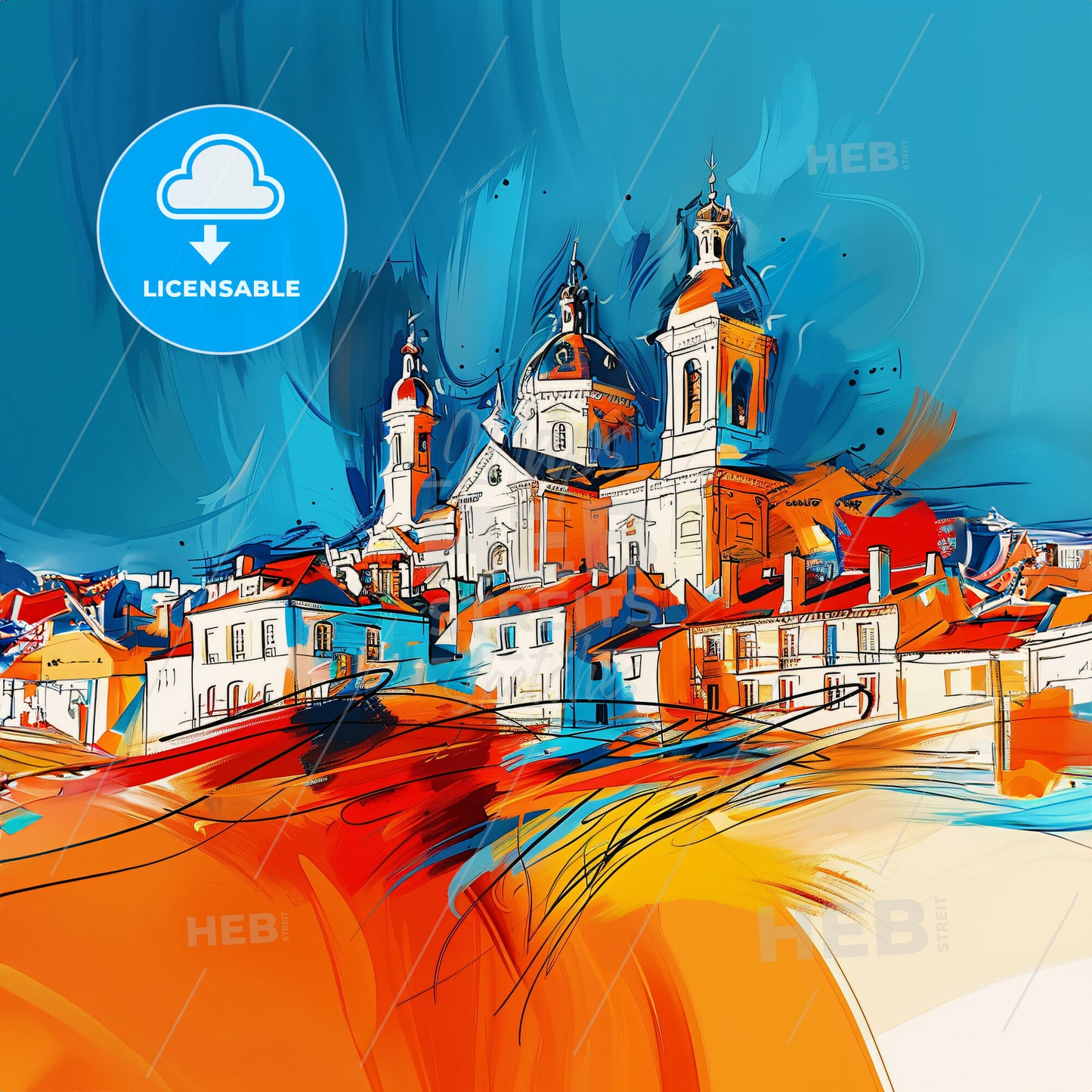 Vibrant Lorient, France - A Painting Of A City