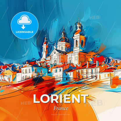 Vibrant Lorient, France - A Painting Of A City - Square format print template