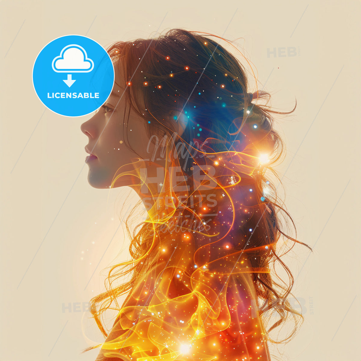 Lost in Translation: The Language of Art - A woman with a glowing hair