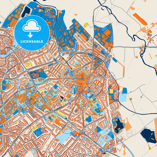 Colorful Loughborough Street Map with Labels and Buildings