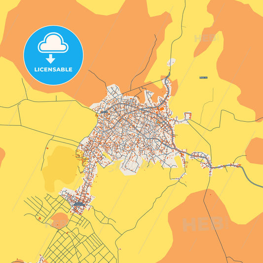 Colorful Loum Street Map with Labels and Buildings