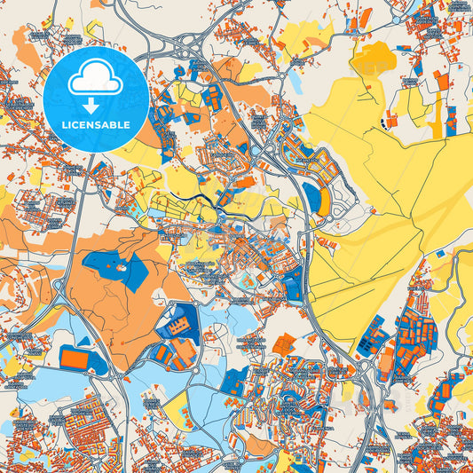 Colorful Loures Street Map with Labels and Buildings