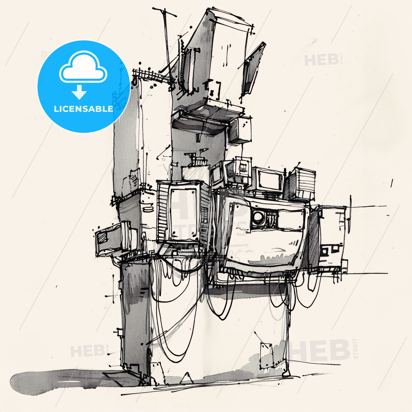 A Drawing Of A Tower