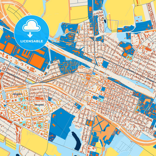 Colorful Lozova Street Map with Labels and Buildings