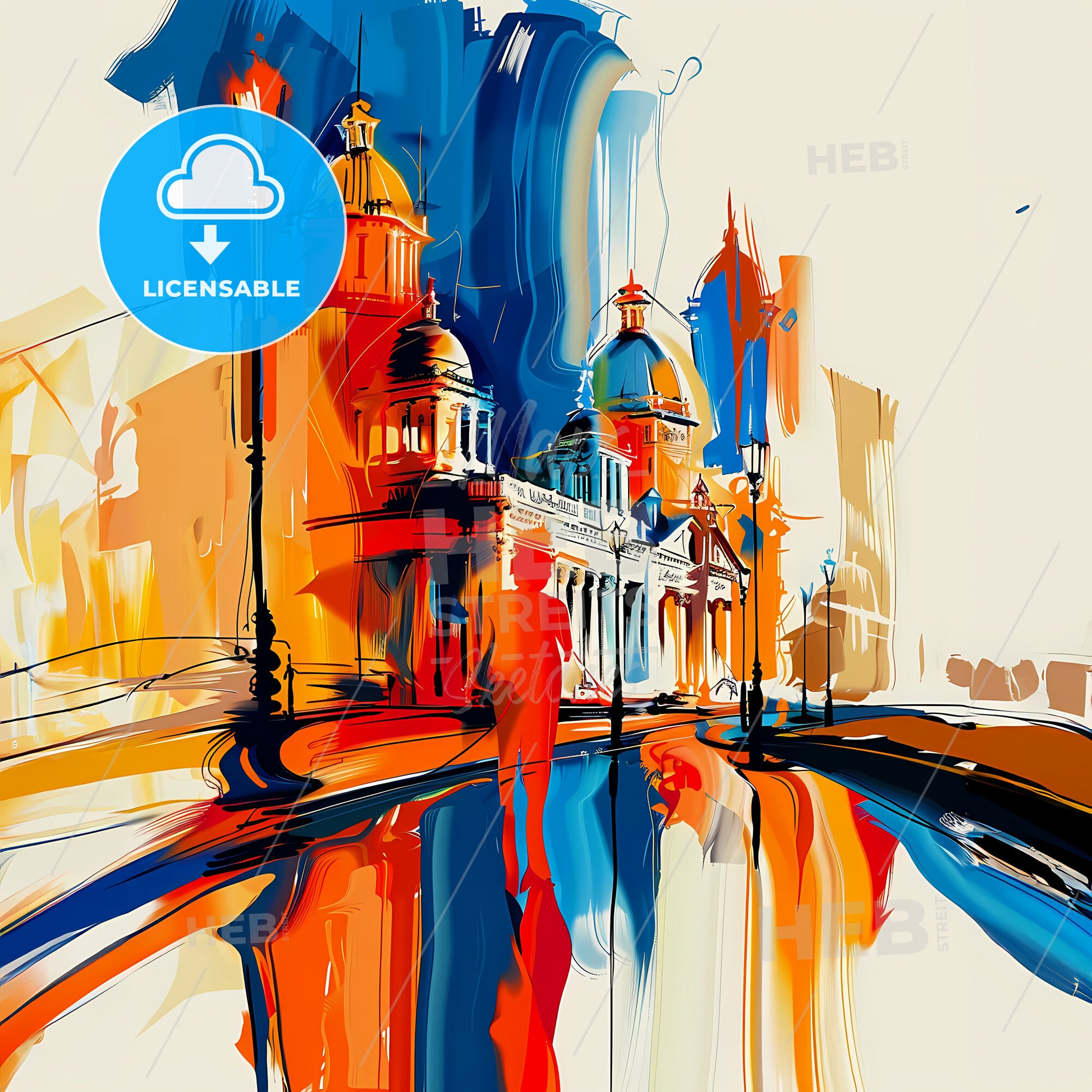 Vibrant Lucknow, India - A Painting Of A Building