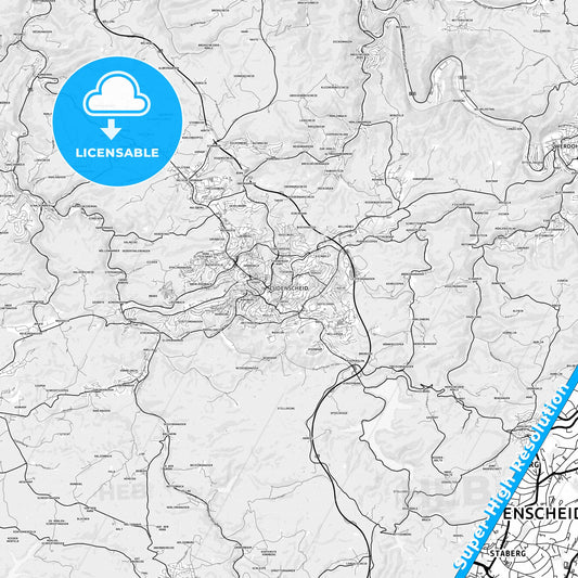 Ludenscheid, Germany light map with streetnames, citynames and districts