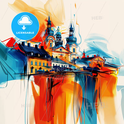 Vibrant Luleå, Sweden - A Painting Of A Building