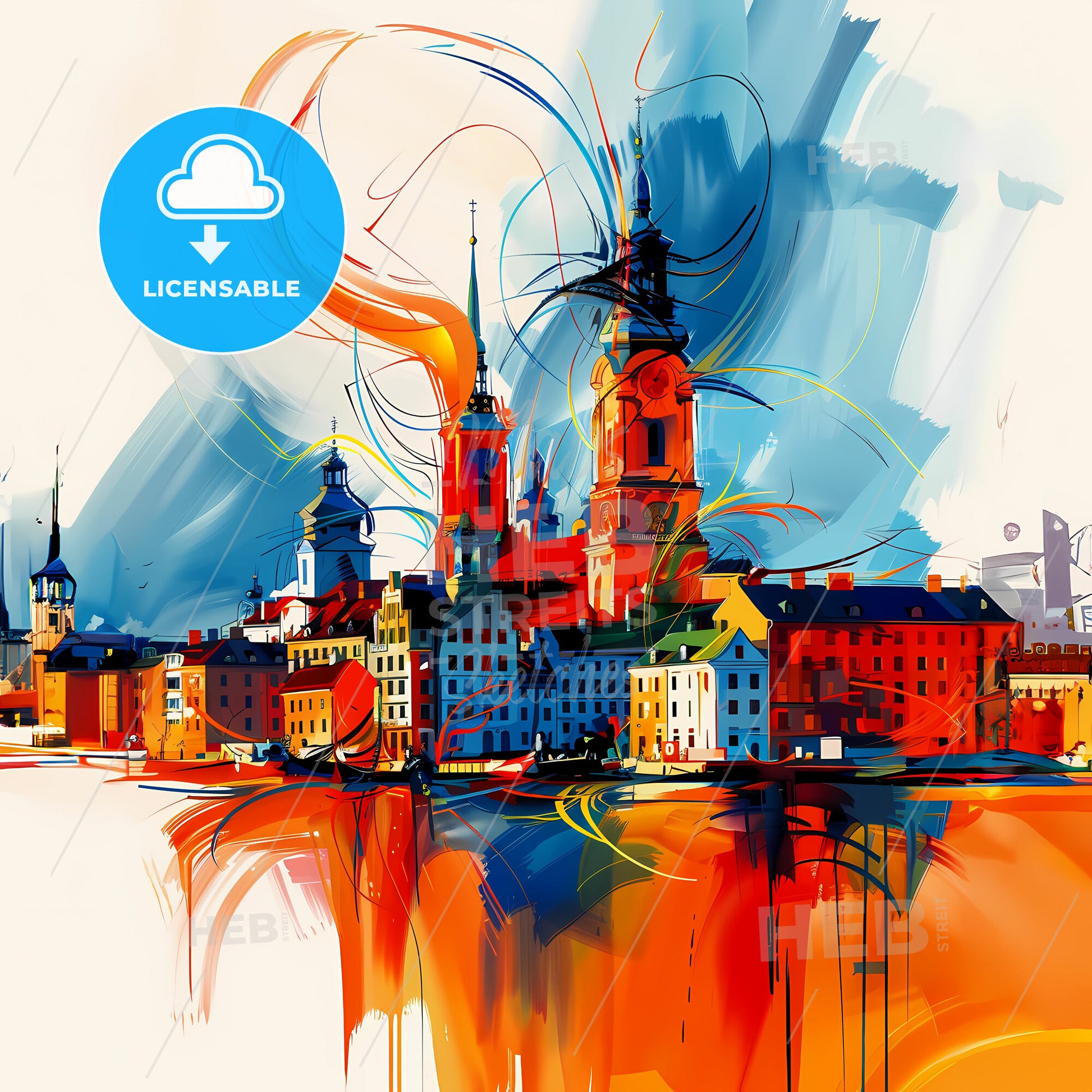 Vibrant Lund, Sweden - A Colorful Painting Of A City