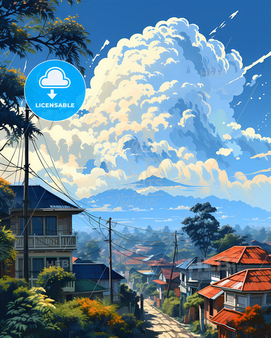 Vibrant Lusaka, Zambia Skyline Urban Landscape Cityscape Painting Digital Art