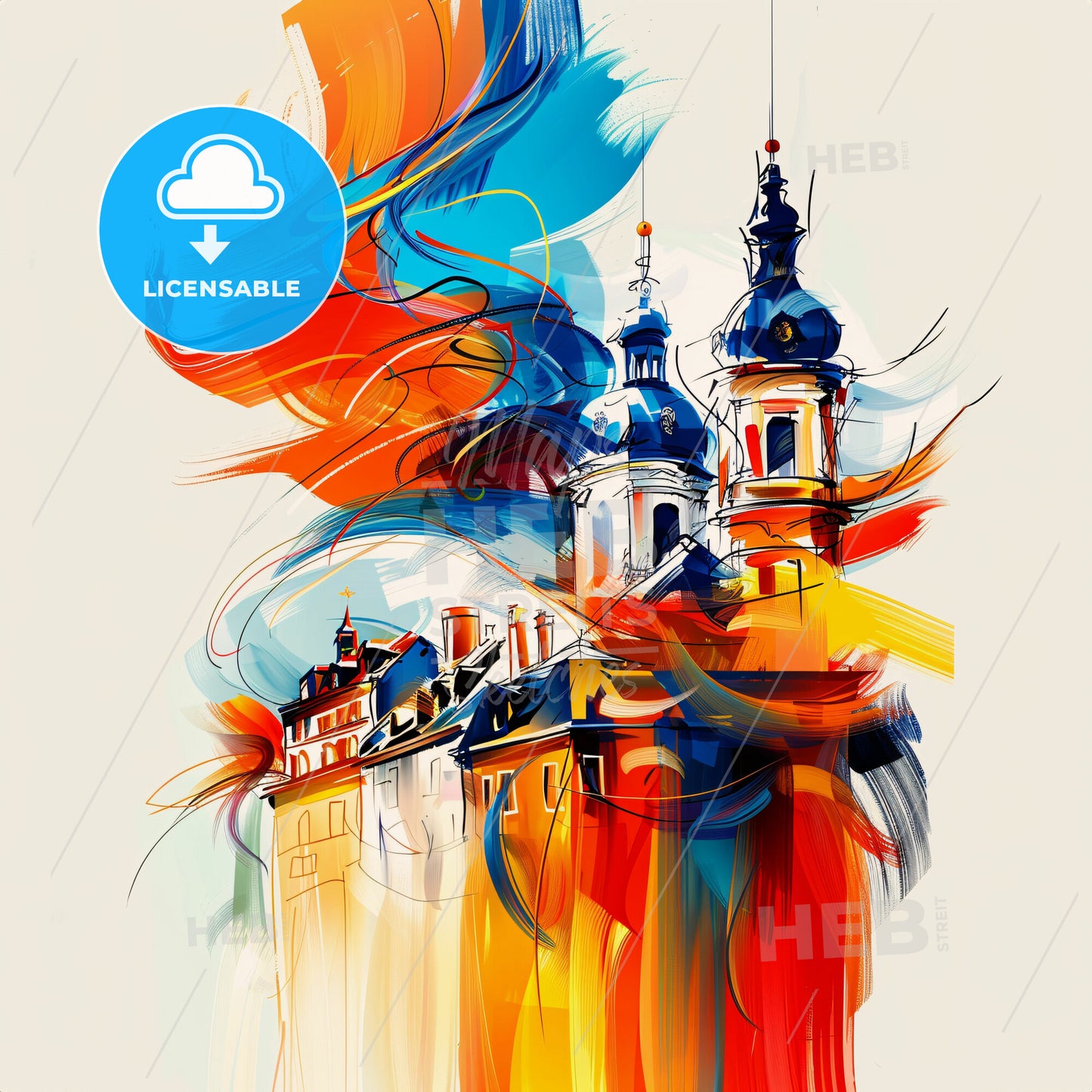 Vibrant Luxembourg City, Luxembourg - A Painting Of A Building With Colorful Paint