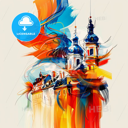 Vibrant Luxembourg City, Luxembourg - A Painting Of A Building With Colorful Paint