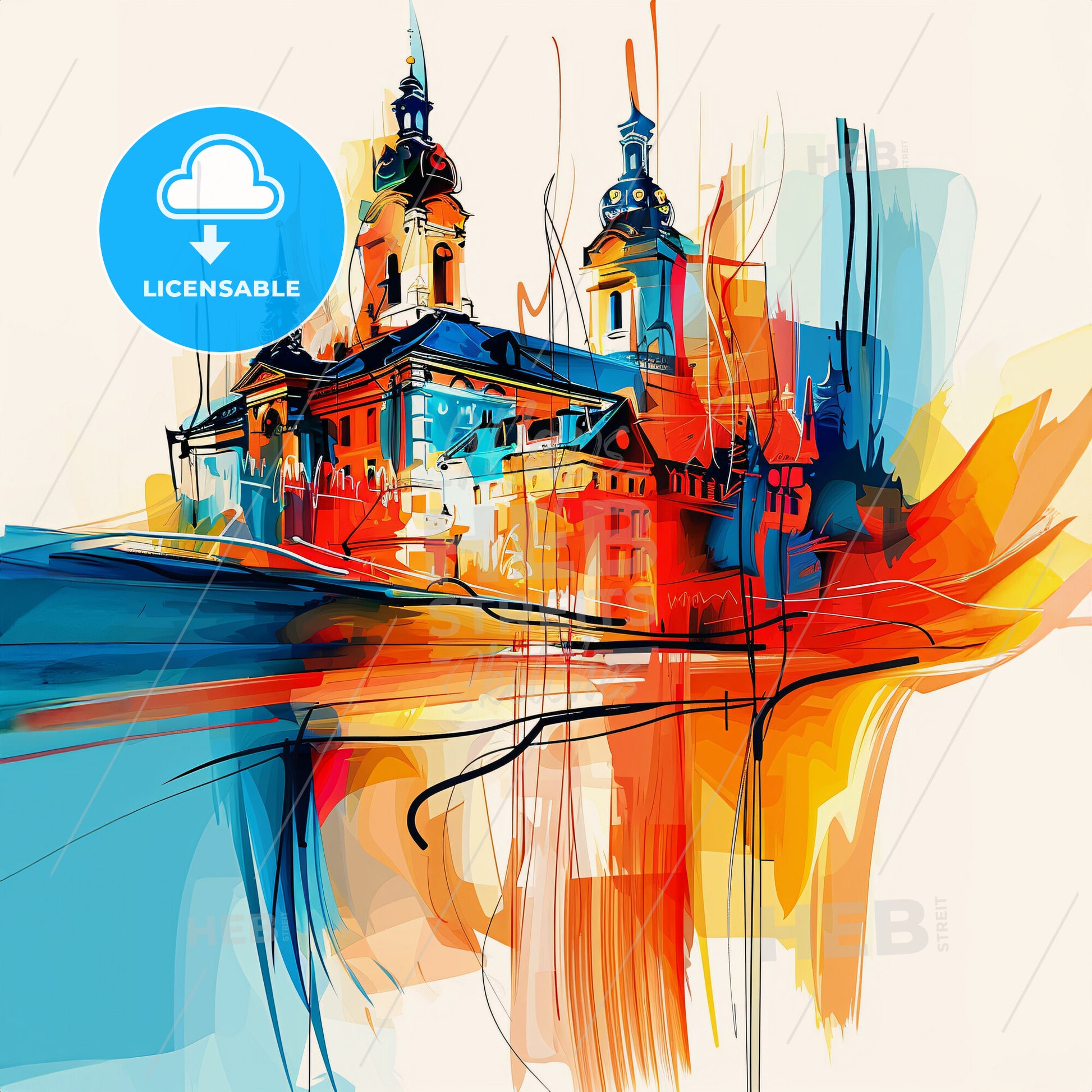 Vibrant Luxembourg City, Luxembourg - A Painting Of A Building