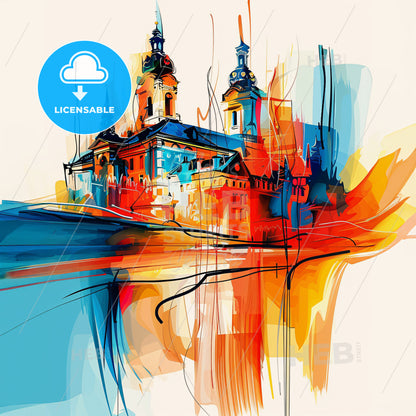 Vibrant Luxembourg City, Luxembourg - A Painting Of A Building