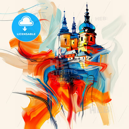 Vibrant Luxembourg City, Luxembourg - A Painting Of A Building With Towers