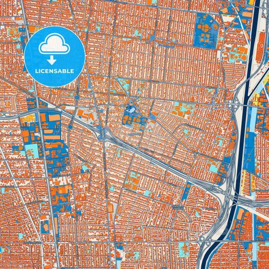 Colorful Lynwood Street Map with Labels and Buildings