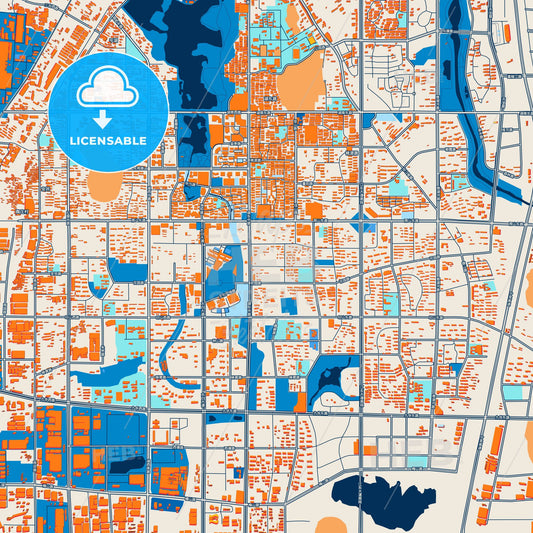 Colorful Ma-anshan Street Map with Labels and Buildings