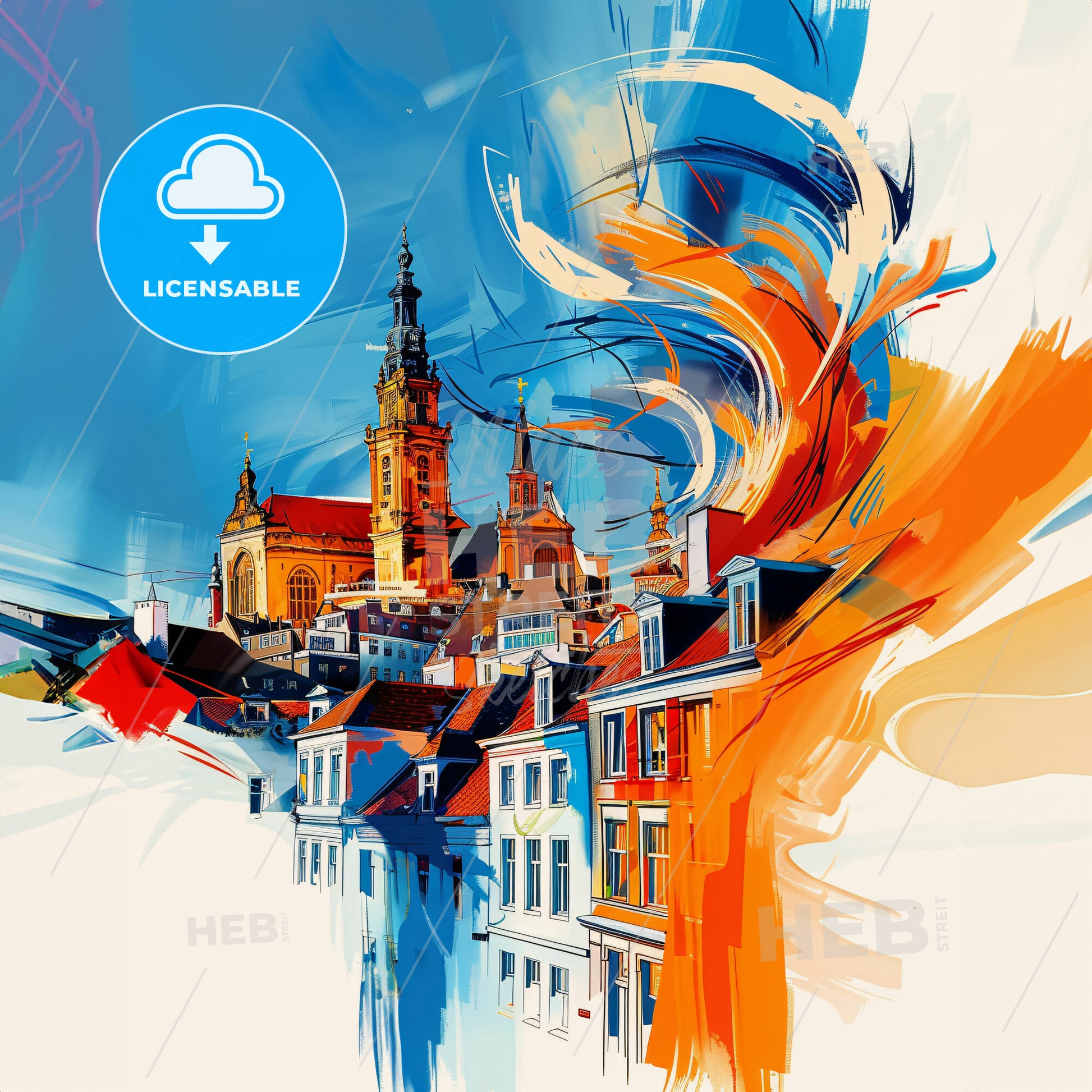 Vibrant Maastricht, Netherlands - A Colorful Painting Of A City