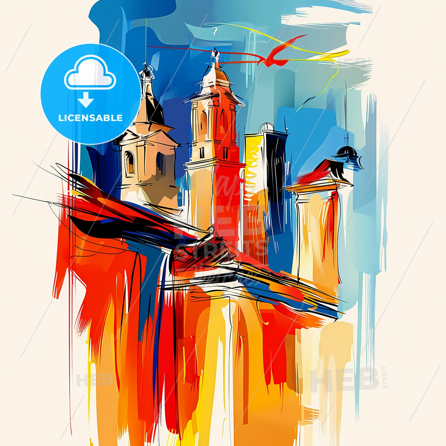 Vibrant Macapa, Brazil - A Painting Of A Building