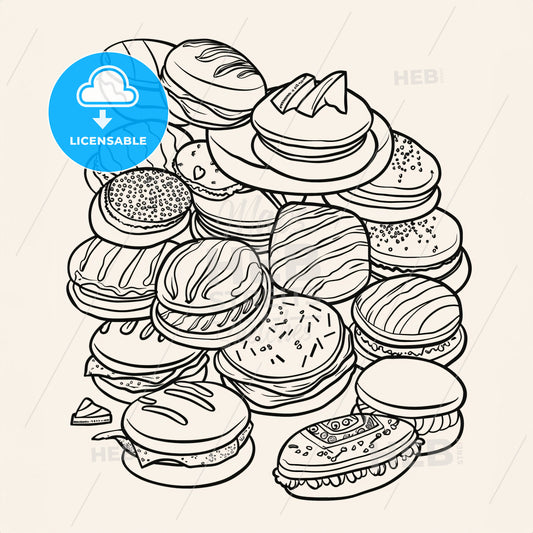 Macarons - A Pile Of Cookies With Different Toppings