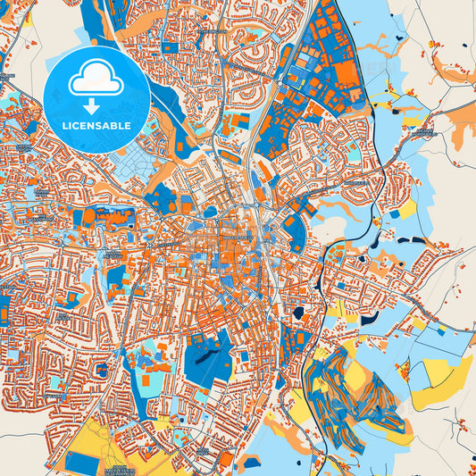 Colorful Macclesfield Street Map with Labels and Buildings