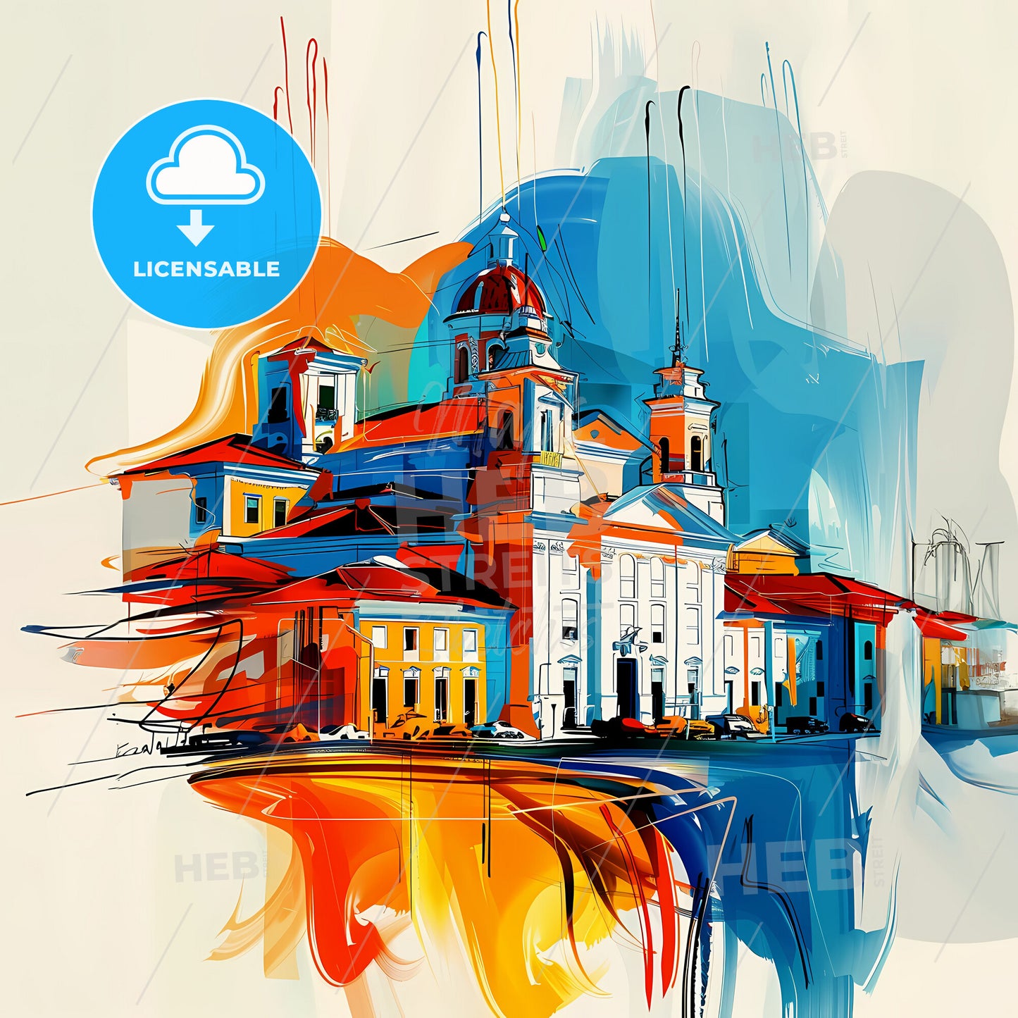 Vibrant Maceio, Brazil - A Painting Of A Building